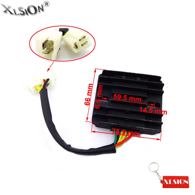 XLSION 12 В 6 проводов DC напряжение мотокросса Регулятор выпрямителя для GY6 150cc 200cc 250cc