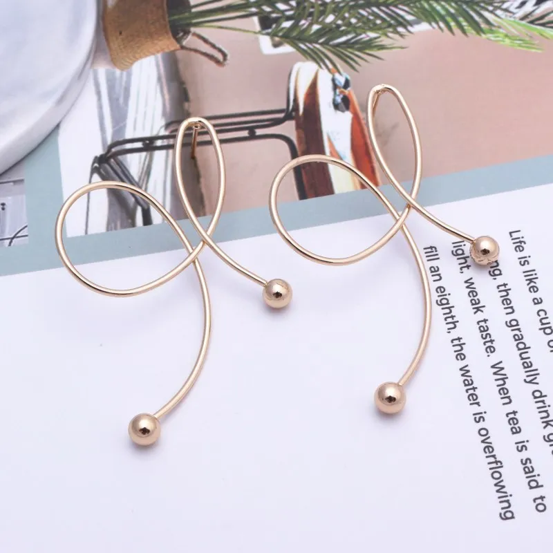 Женские винтажные абстрактные геометрические серьги витые асимметричные в виде