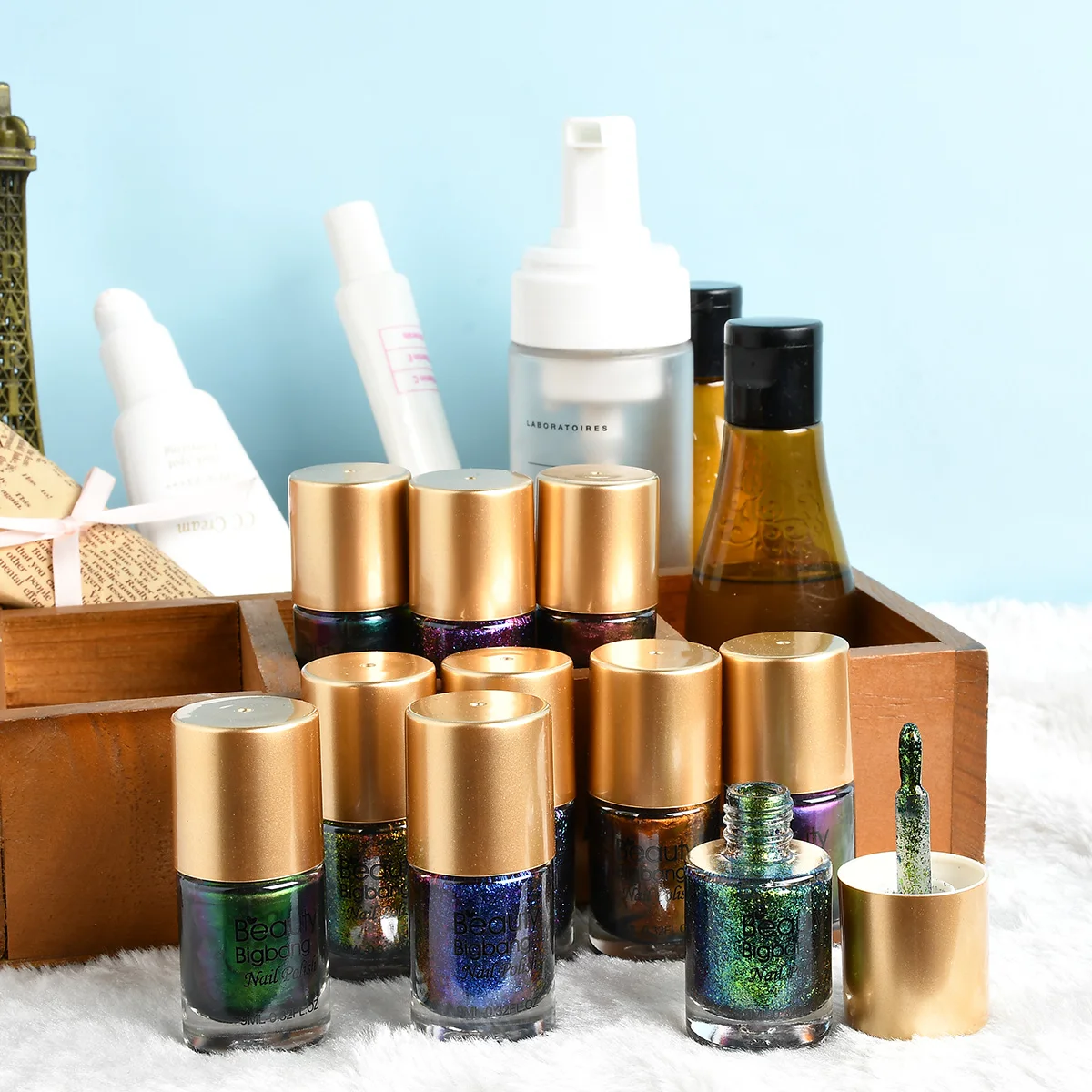 BEAUTYBIGBANG 9 мл Лак для ногтей Хамелеон Galaxy блеск закат светящиеся голографические блестки голографический лак для ногтей