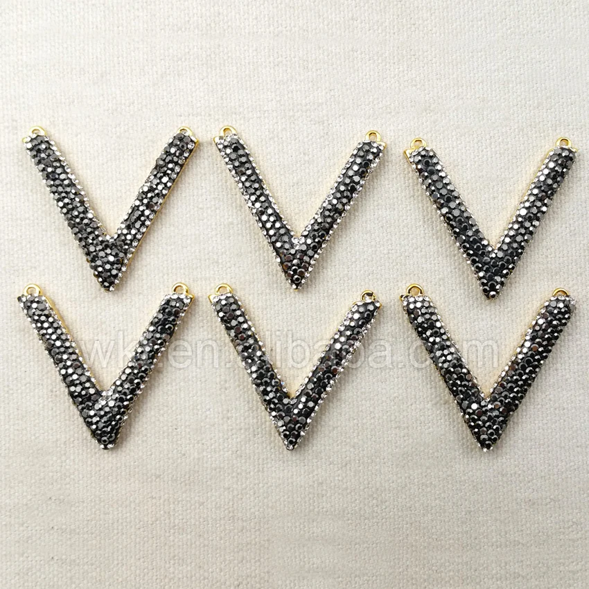 Женская подвеска с V-образным вырезом блестящая Бриллиантовая двойными петлями и