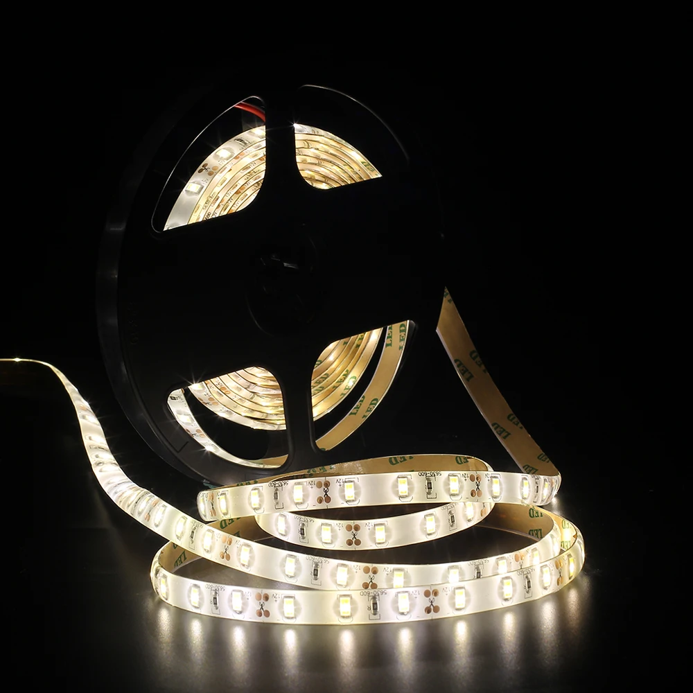 DC12V SMD5630 гибкая светодиодная лента IP65 Водонепроницаемый 60 светодиодов/м 5 м/лот