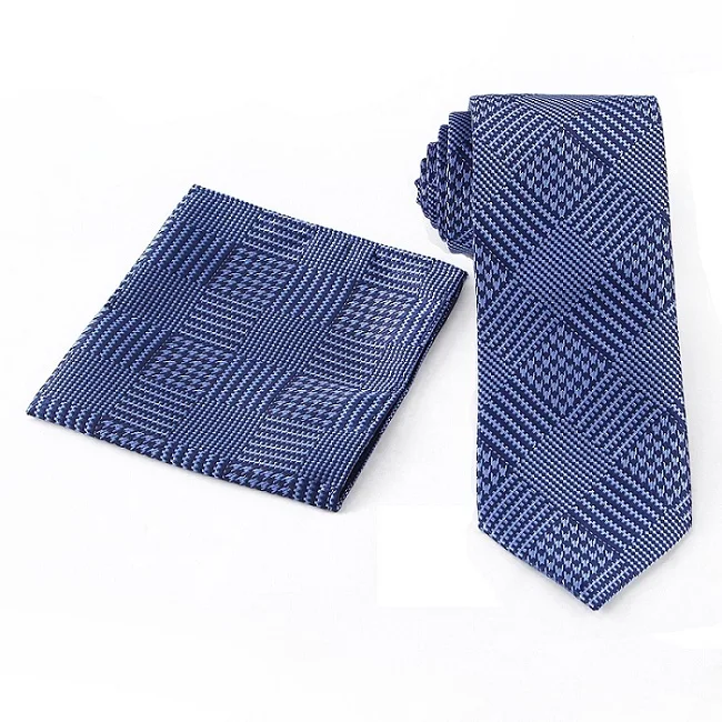 WTHS-054 tie set Портной Смит, Новое поступление, набор галстуков на шею 7,5 см, галстук и носовой платок, мужской набор галстуков, модный клетчатый полосатый мужской галстук, подарки для мужчин - Цвет: WTHS-054 tie set