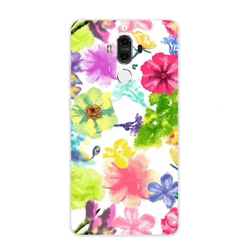 Чехол для huawei mate 9, силиконовая Мягкая задняя крышка из ТПУ с красочными цветами для huawei mate 9, защитный чехол для телефона s shell