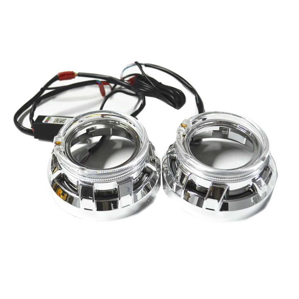 VER 7,1 синее покрытие Биксеноновые hid объектив проектора LHD RGB DRL кожухи фары H1 H4 H7 автомобильный мотоциклетный в сборе комплект модифицированный