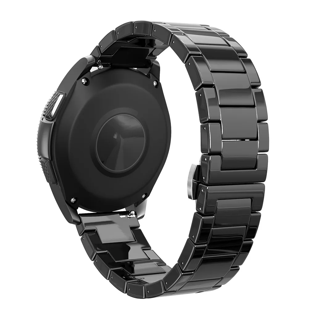 Роскошный керамический ремешок из нержавеющей стали для часов samsung Galaxy Watch 42 мм/Active 40 мм/gear S2 Classic/gear Sport Band