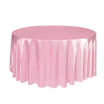 light pink 10 шт., круглая скатерть, свадебная, белая, одноцветная, на день рождения, на стол, Круглый, атласная, на стол, для украшения дома - Цвет: light pink