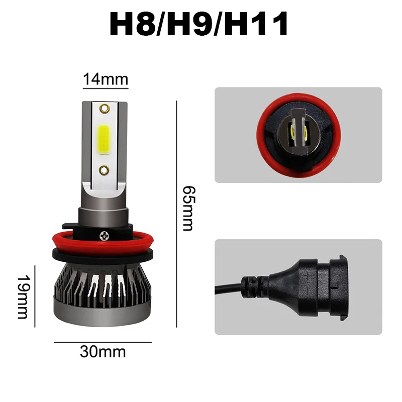 TF30 2 шт. фар автомобиля мини-лампа H7 светодиодный лампы H1 H8 H11 комплект фар 9005 HB3 9006 HB4 6000 К противотуманная фара 12 V Светодиодный светильник 80 W 8000LM