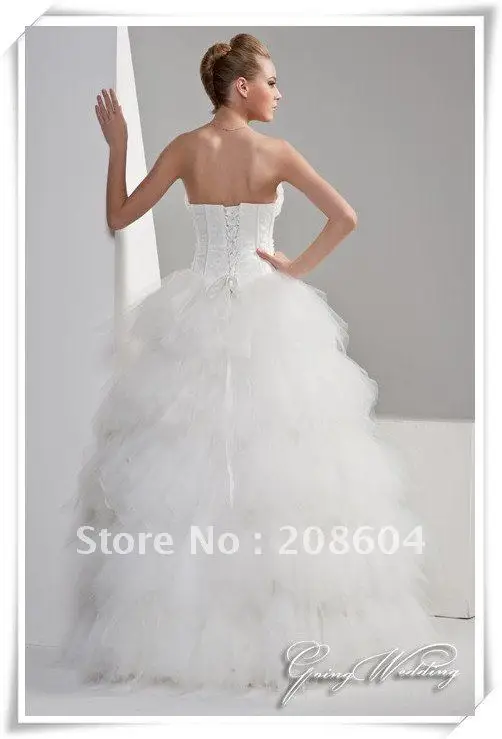 2012 Free shipping Luxury Royal Train Wedding Dresses Customize dress Real elegant mermaid Dress Ball Gown Tube type LACE UP | Свадьбы и