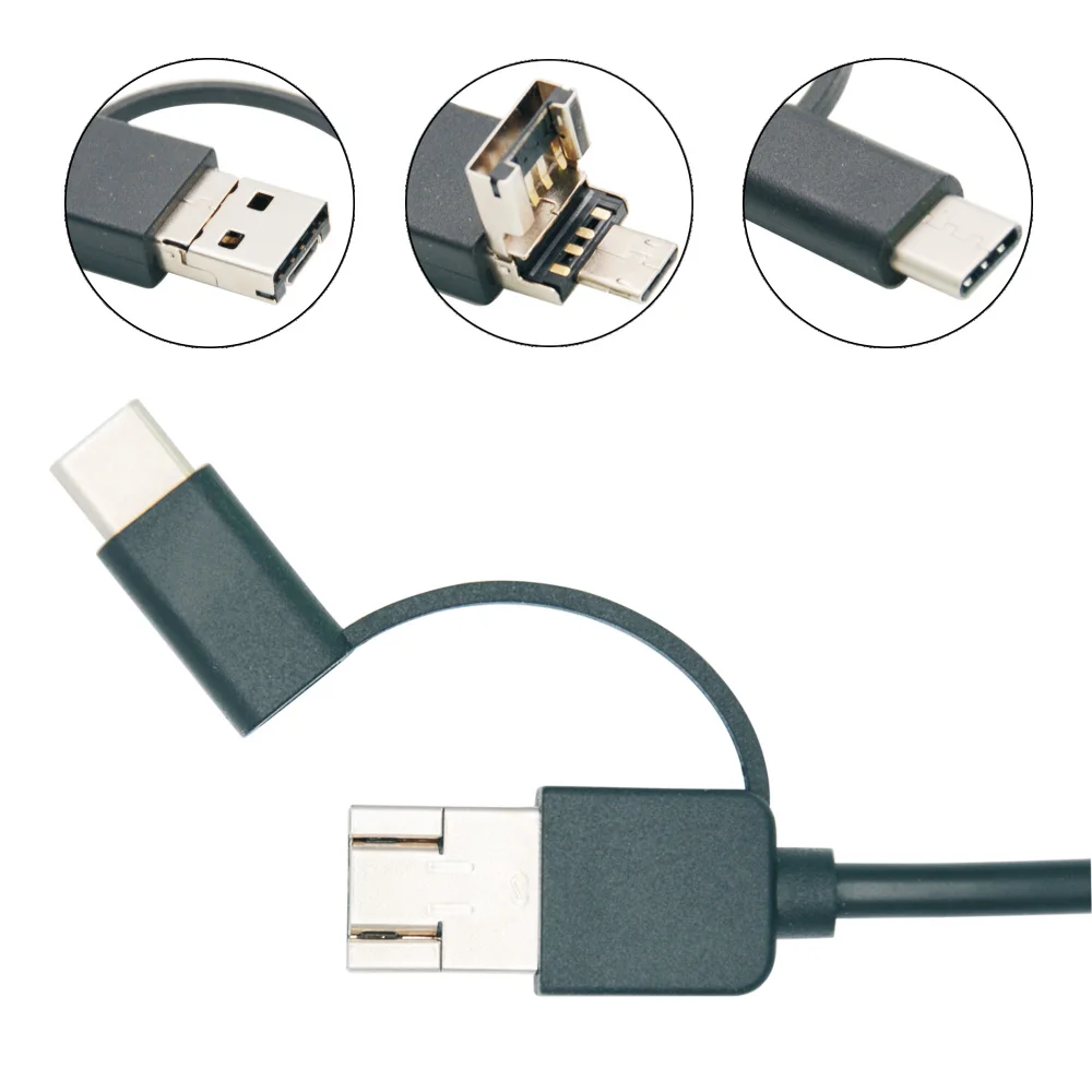 USAFEQLO 7mm Endoscope Camera USB Android Waterproof 6 LED Borescope Inspection For PC TYPEC 480P 0.3MP | Безопасность и защита