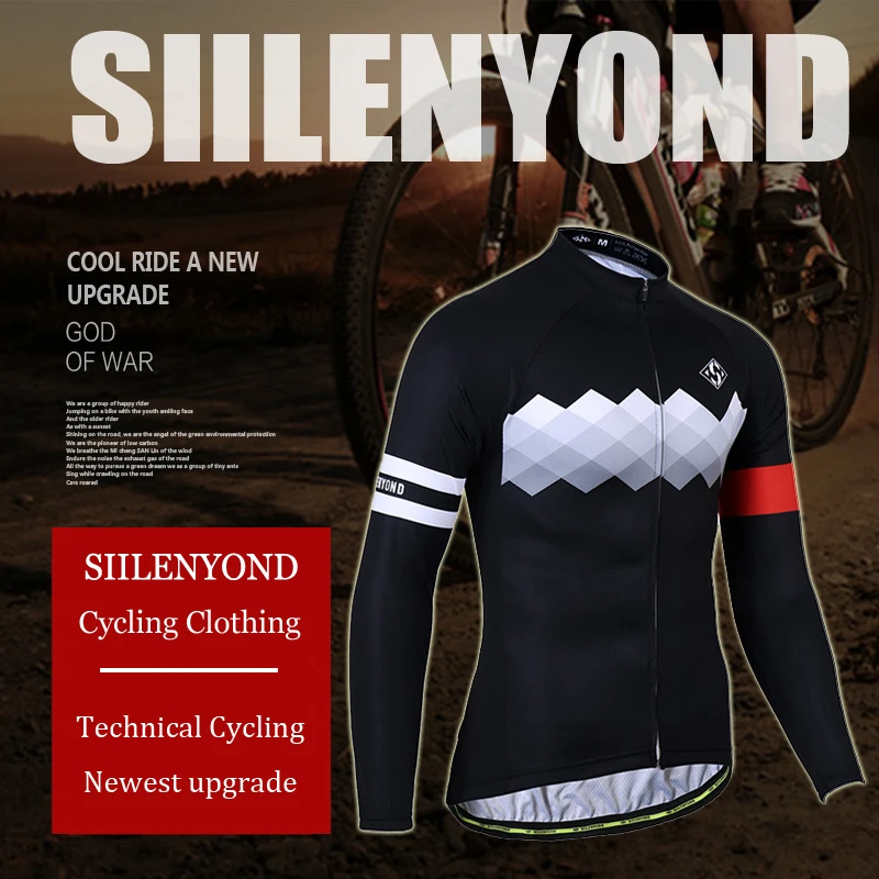 SIILENYOND 2019 Pro Велоспорт Джерси с длинным рукавом горный велосипед одежда