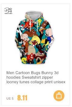Мужские толстовки с 3d принтом «trippy Bugs Bunny» looney ttes, свитер с разноцветным принтом на молнии, Повседневный пуловер унисекс, Осенний подростковый пиджак