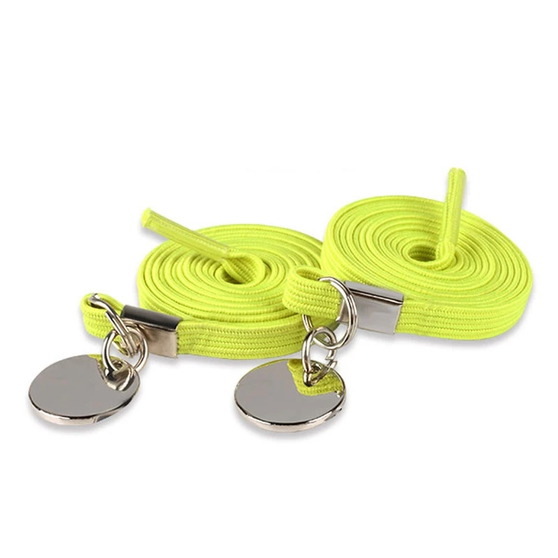 Fluorescent yellow 1 пара Новые эластичные шнурки плоские шнурки обуви без галстука с металлической пряжкой унисекс удобные шнурки быстрозащитные Кроссовки Ленивые шнурки - Цвет: Fluorescent yellow