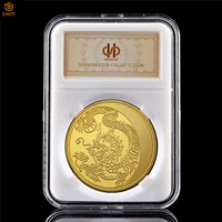 chinese zodiac dragon ancient legend animal collectibles badge russian totem gold hydraulic souvenirs coins gift wpccb holder