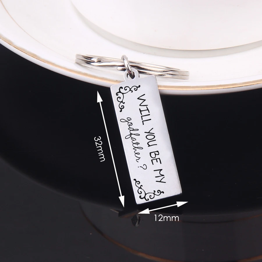 Модный брелок с гравировкой вы будете моим крестным папой крестной высокое