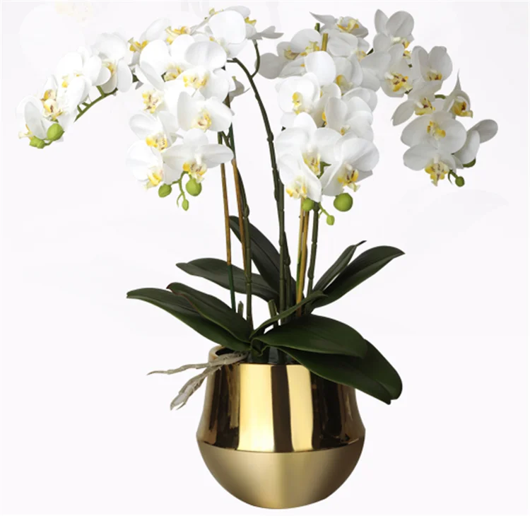 1 шт. Настоящий сенсорный Искусственный растительный лист phalaenopsis лист PU растение декоративный цветок материал вспомогательный лист домашний сад Рождественский Декор искусственные цветы тычинки цветов статуэтки