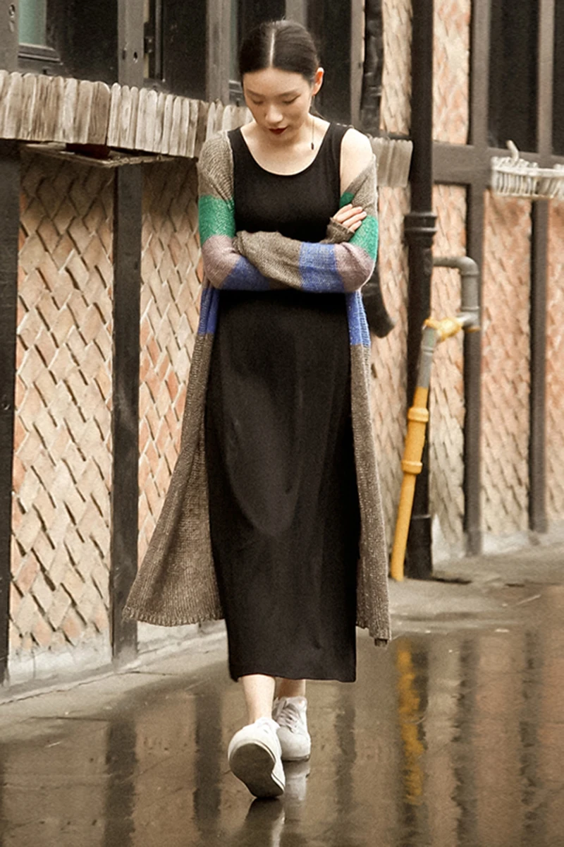 Асимметричное летнее женское платье 2017 Европейское ретро черное с коротким