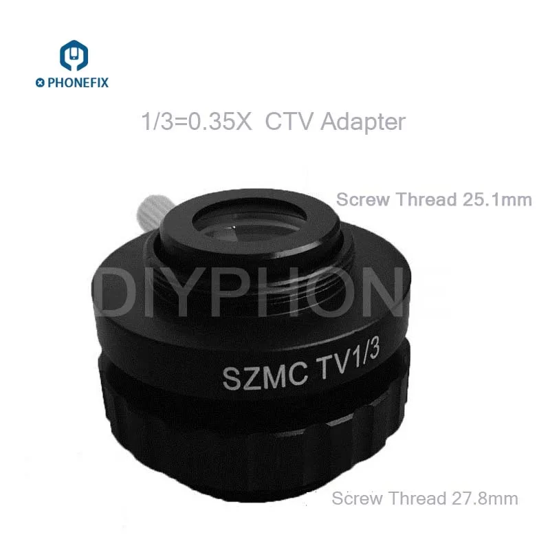 SZMC TV1-3 0.5X 0.35X 1.0X c-крепление объектива TV1/2 1/3 CTV Адаптер C-Mount камера адаптер для Тринокулярный стереомикроскоп Вспомогательный объектив - Цвет: SZMC TV1-3