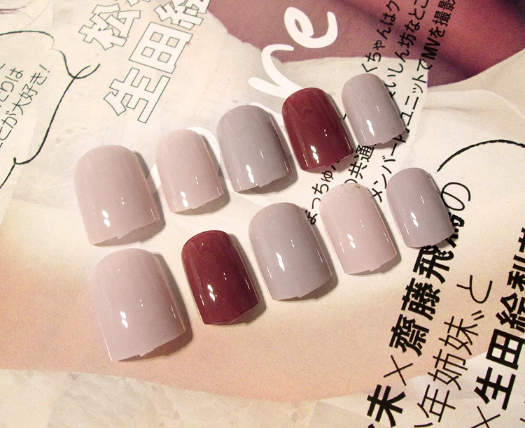 24 шт. изделия для дизайна ногтей цветные накладные ногти Короткие накладки (не