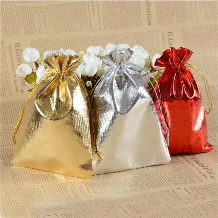 100 шт. мешочки из органзы с металлической фольгой|silver and gold|bags gift bagbag a |