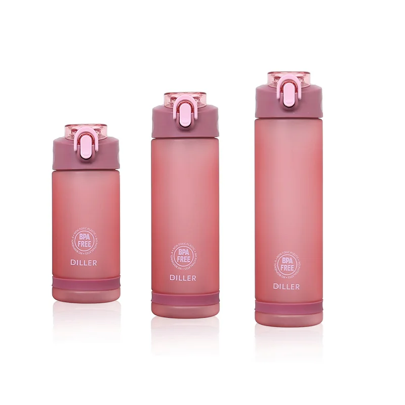 pink 024 Новое поступление, Спортивная бутылка для воды с трубочкой, Тритан, пластиковая, для улицы, My Bottles, BPA Free, шейкер, бутылка для спортзала, для школьников - Цвет: pink 024