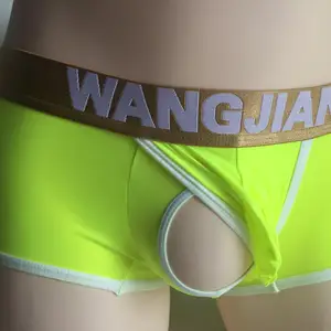 Мужские прозрачные трусы-боксеры WJ, с низкой посадкой, из нейлона, дышащие, сексуальное нижнее белье