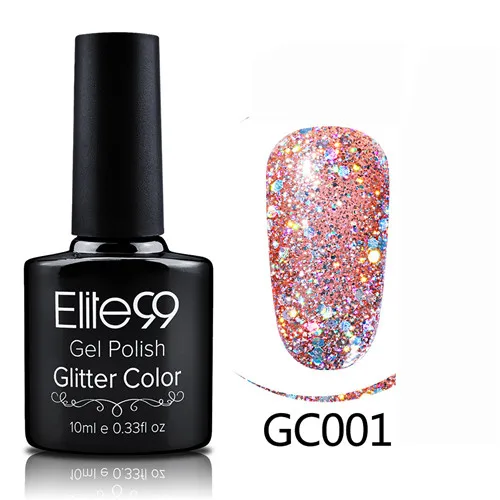 GC001 Elite99 10 мл УФ гель лак для ногтей Блестящий Цветной Гель-лак замачиваемый Гель-лак для ногтей Полупостоянный УФ-гель - Цвет: GC001
