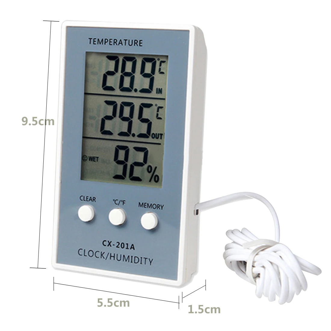 LCD Digital Weather Station Thermometer Hygrometer In/Out Temperature Meter Indoor Humidity Meter with Temperature Sensor