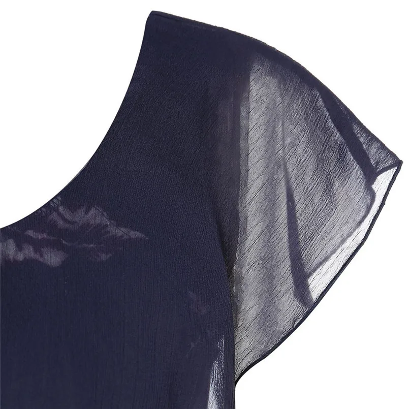 2019 Fashion Womens Casual Printed O-Neck Ruffles Mini Dress New Arrival vestidos | Женская одежда