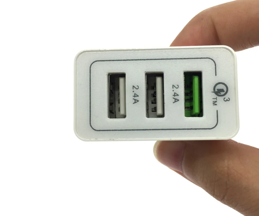 Быстрое зарядное устройство Usb 3 порта 30 Вт Зарядное для путешествий Qualcomm Быстрая
