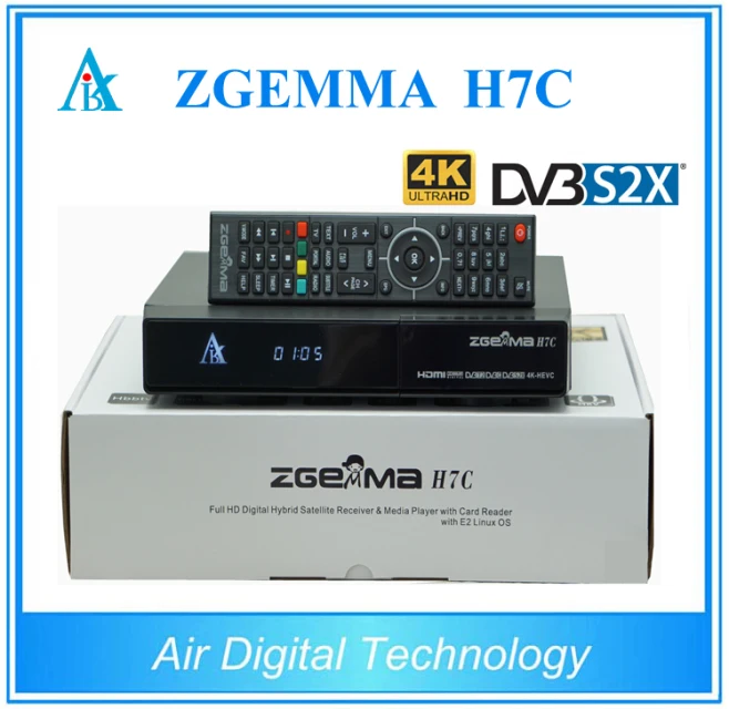 Kaufen 2 Teile/los 4 K UHD Empfänger ZGEMMA H7C Mit DVB-S2X + 2 * DVB-T2/C Dual Hybrid Tuner E2 Linux Satellite Und Kabel Empfänger