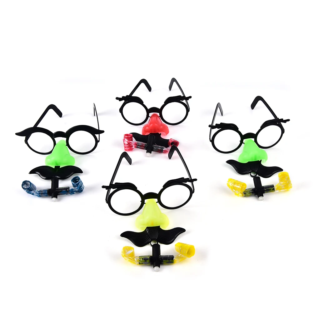 2 шт. забавные усы для носа клоуна очки свисток Костюм мяч круглая оправа