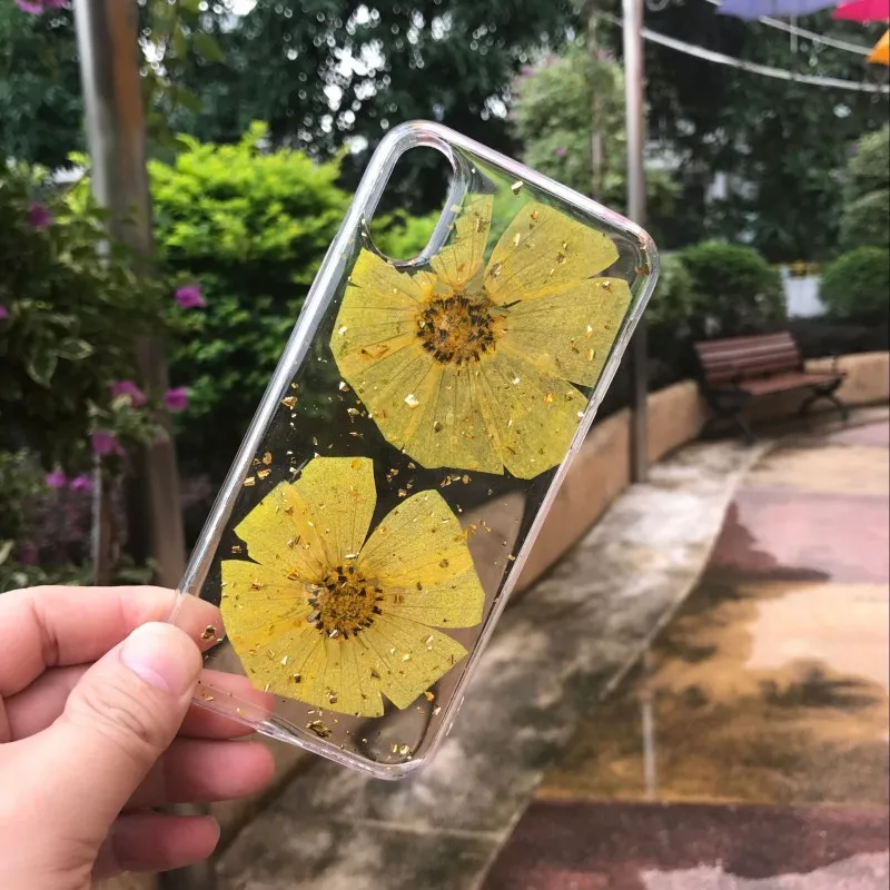 L Настоящие гербарий для iPhone X XS MAX XR 8 8 Plus 7 7 Plus 6 6S 6S Plus чехол Чехол задняя оболочка бампер Ins модный защитный ковер - Цвет: L
