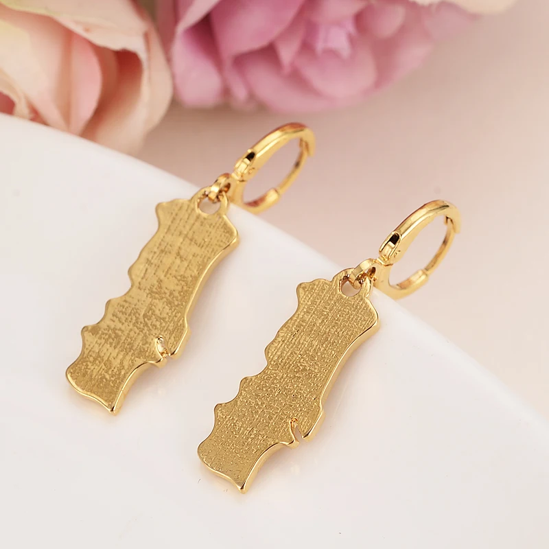 Золотые серьги капли с изображением флага из Гваделупа модные ювелирные изделия