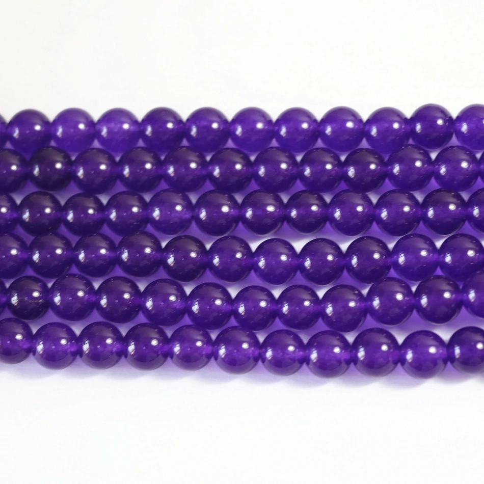 Очаровательный натуральный камень окрашенный фиолетовый нефрит халцедон 4 мм 6 8