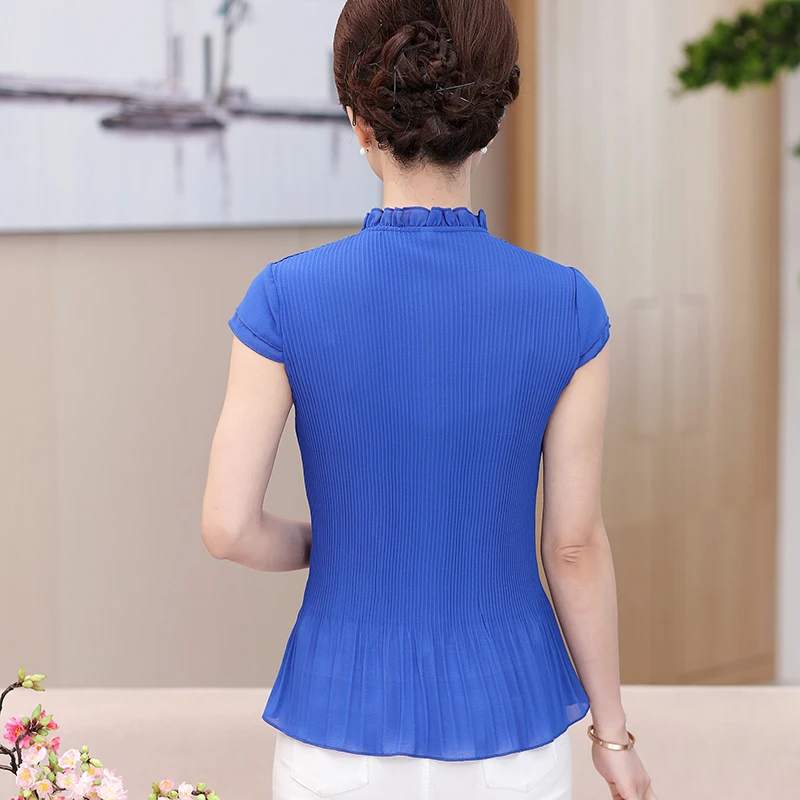 Женская шифоновая блузка с коротким рукавом размеры до 5XL|chiffon blouse|short sleeve chiffon