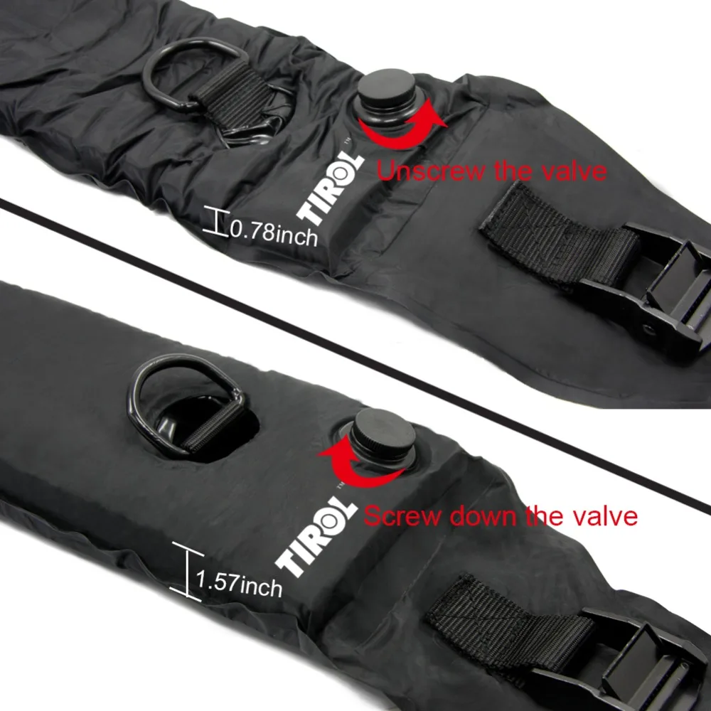 

T10021a Tirol 2PCS Inflatable Universal Roof Top Rack and Luggage Carrier Soft Roof Rack For Kayaks, SUP, Luggage