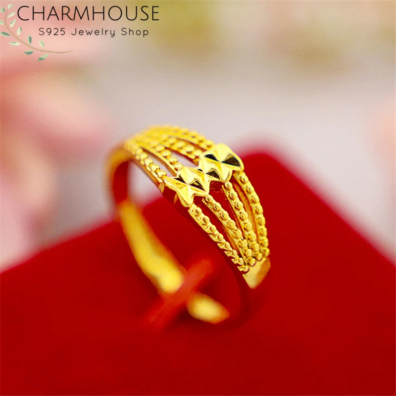 Кольца из чистого золота для женщин обручальное кольцо с несколькими линиями