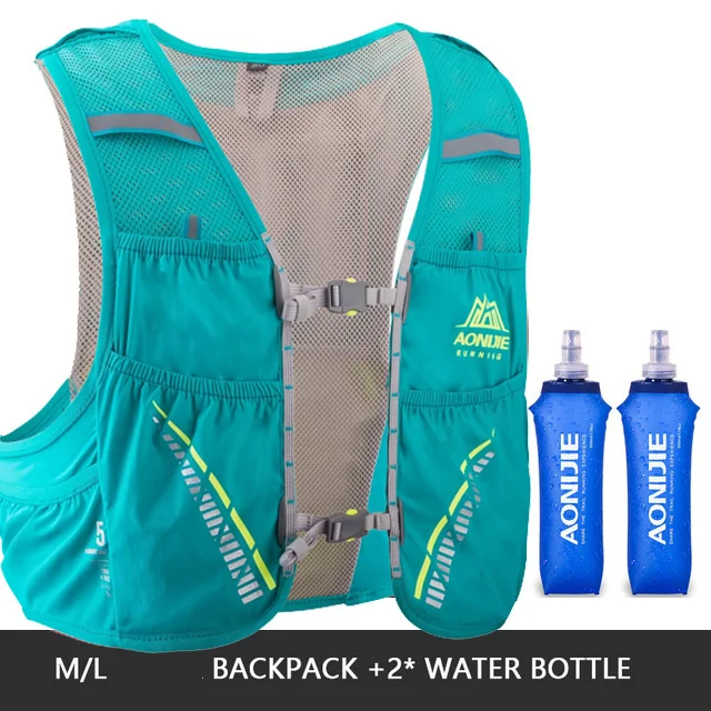 green ML set 3 AONIJIE 5L гидратация пакет рюкзак сумка Жилет Жгут водный Пузырь походный Кемпинг бег марафон гонки скалолазание C933 - Цвет: green ML set 3