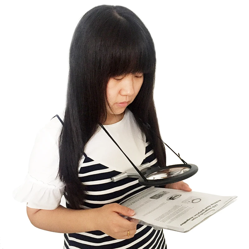 2.25X 5X Hands Free Suspended Desktop Dual Purpose Illuminated Magnifying Glass Embroidery Reading Magnifier with a Hanging Neck |