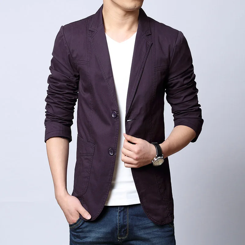 Мужские однобортные блейзеры повседневные мужские платья с длинным рукавом