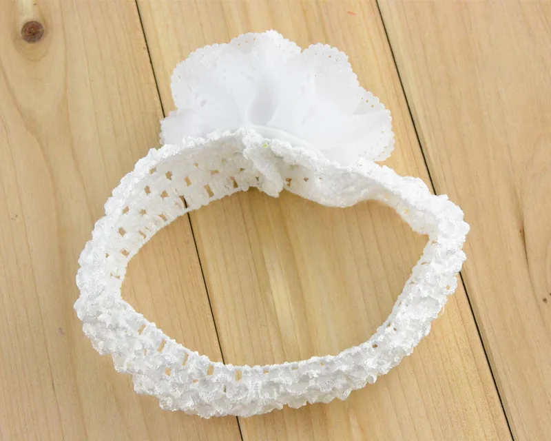 Акция 10 шт./лот шифоновая кружевная вязанная лента на голову с цветком платье для