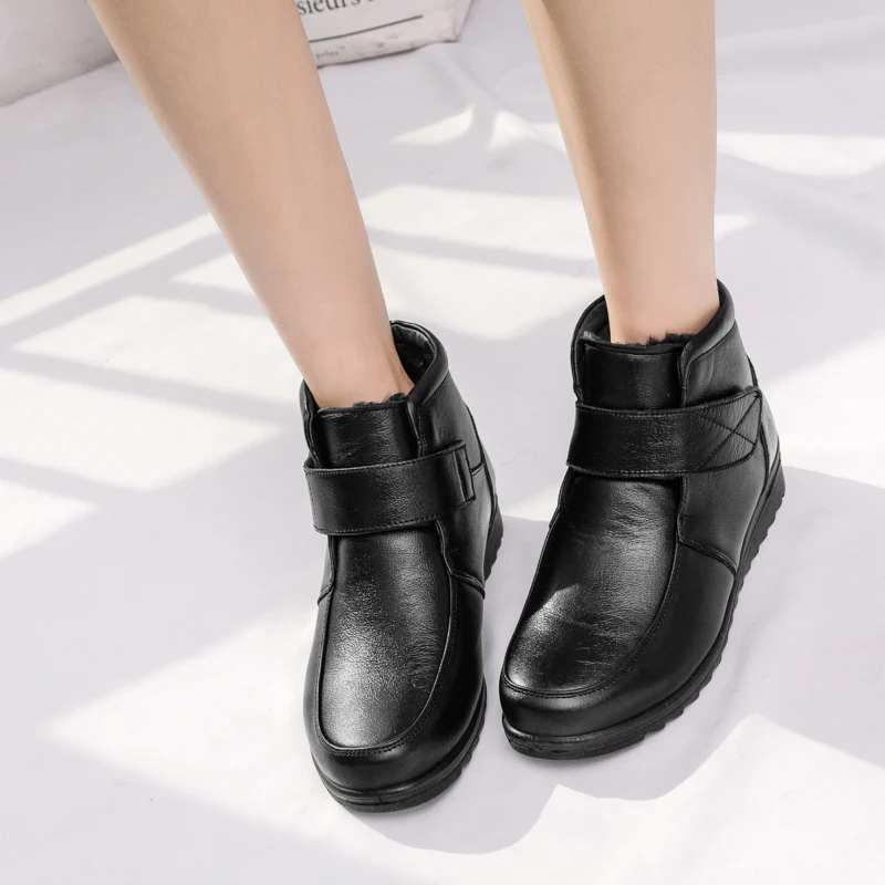SONDR botas mujer invierno/Зимние ботильоны короткая плюшевая обувь черного цвета женская на
