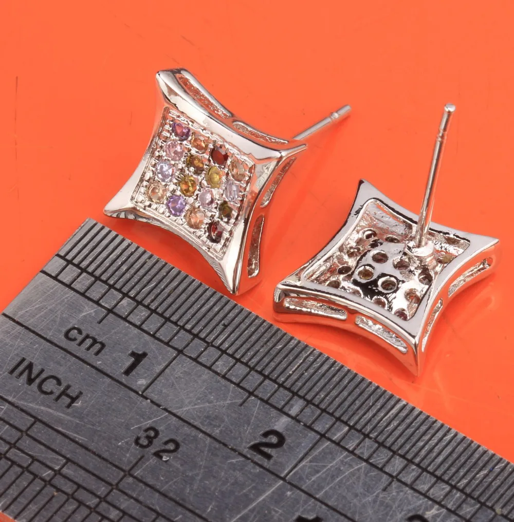 Awesome Star Light Multicolor Morganite Garnet 925 Sterling silver Studs Earrings For Women's Jewelry S5417|silver stud earrings|sterling