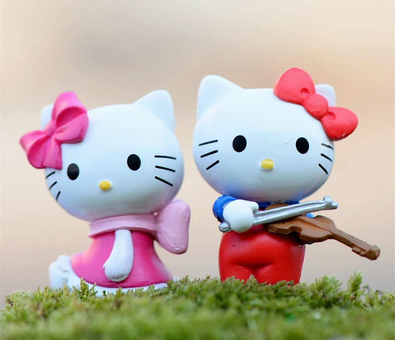 (6 шт./лот) миниатюрные фигурки KT cat игрушки Милая модель детские 3 см ПВХ японское