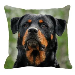 XUNYU милый льняной чехол с принтом собаки, домашний диван, квадратный Чехол на подушку 45x45 см, наволочка с рисунком животного, AC073