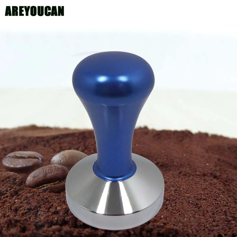 

AREYOUCAN Steel Base Chacate Preto Wood Handle Tamper Coffee Powder Hammer 51/57.5mm Customized Coffee Accessories