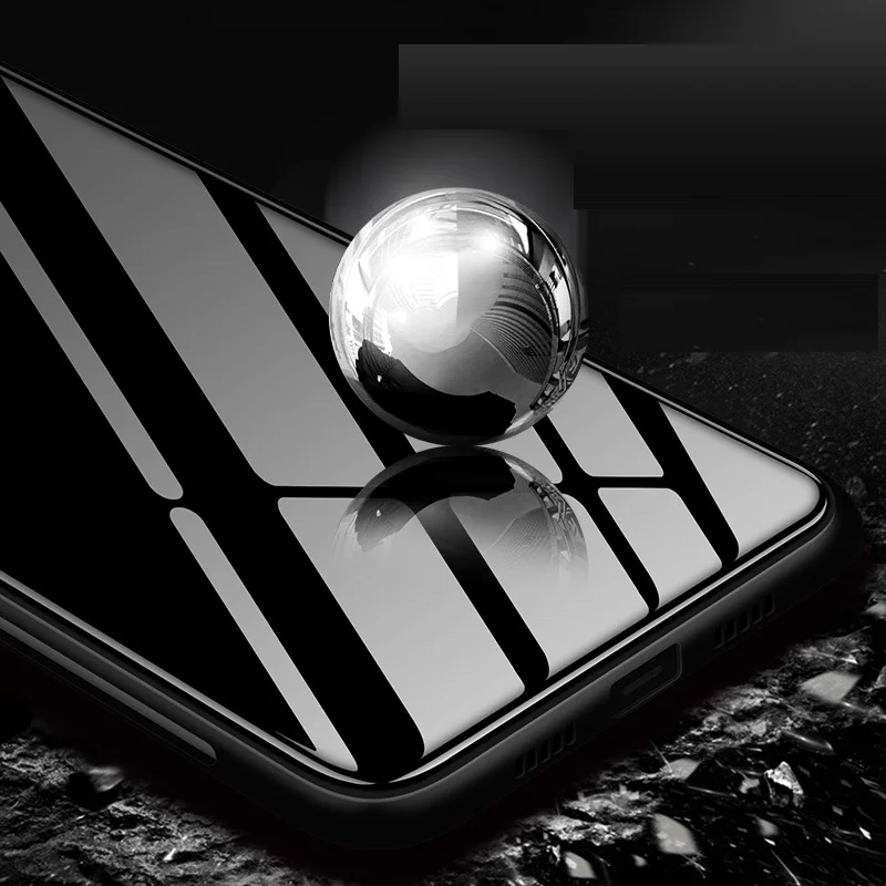 Для Xiaomi mi 8 стеклянная задняя крышка чехол Жесткий ПК корпус с мягким краем для