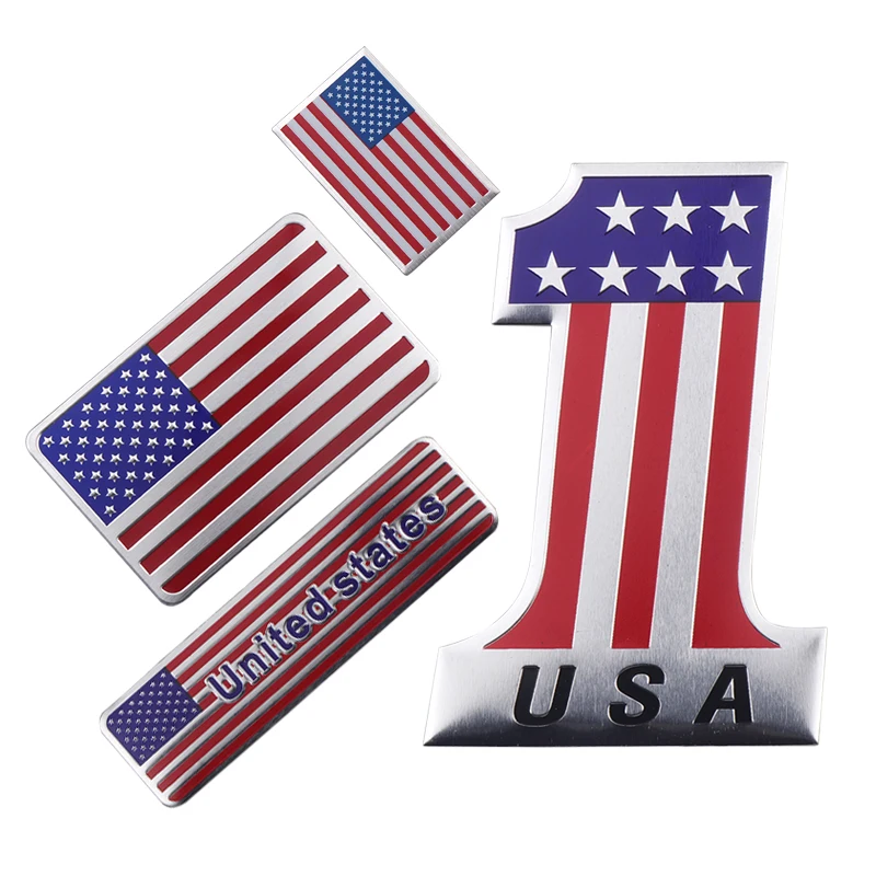 

3D Alloy Metal US The United States American National Flag Badge USA Flag Emblem Car Sticker Motorcycle Decal Decoration