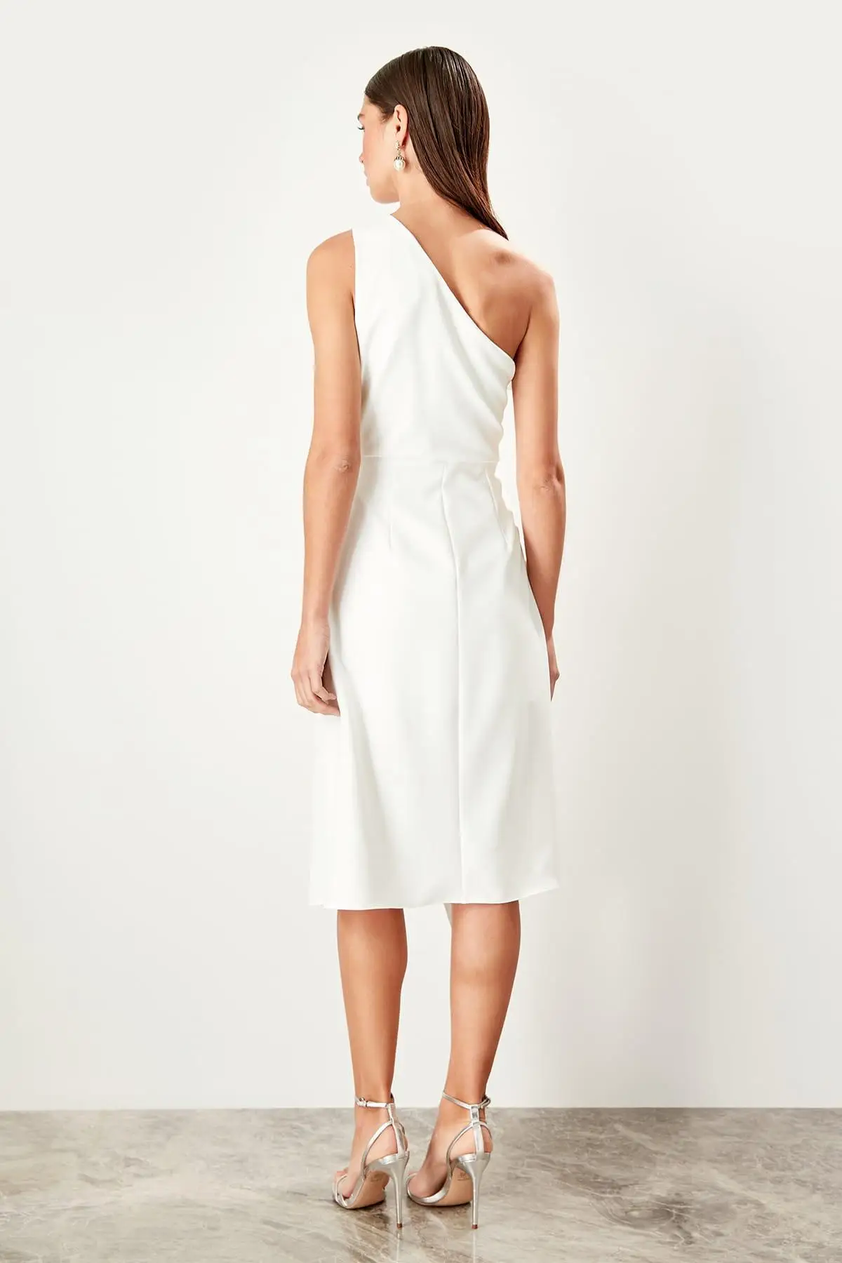 Trendyol Raw White Collar Detail Dress TPRSS19FZ0309 | Женская одежда