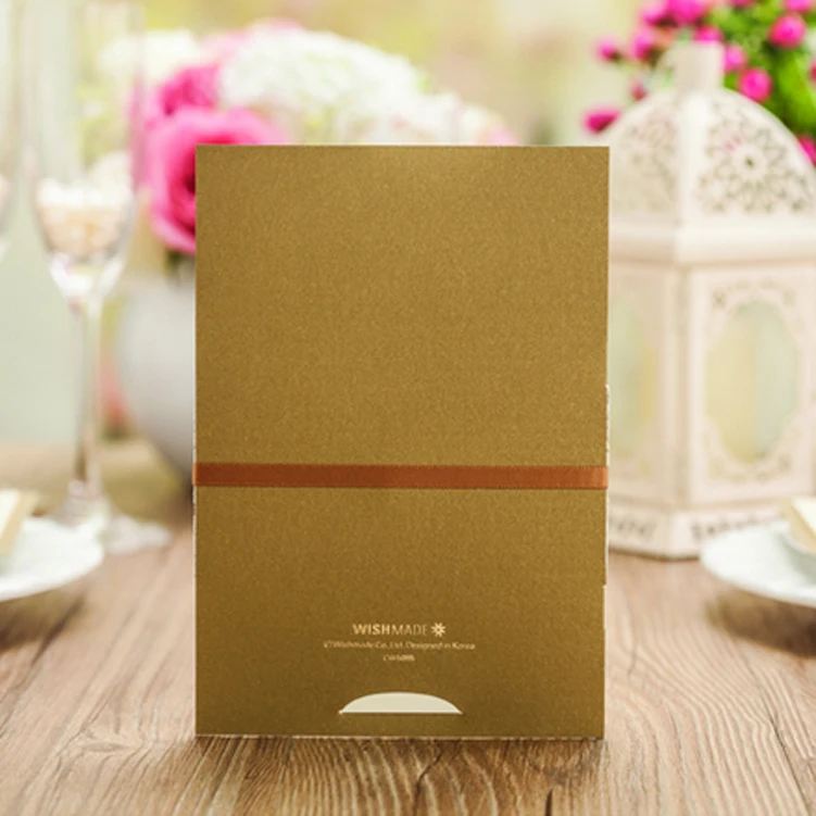 Personzlied Кружева Цветок Старинные Коричневый Цвет Карты Свадебные Приглашения